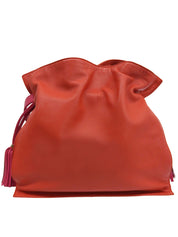 ナッパレザーアナグラムフラメンコショルダーバッグ オレンジ/ピンク