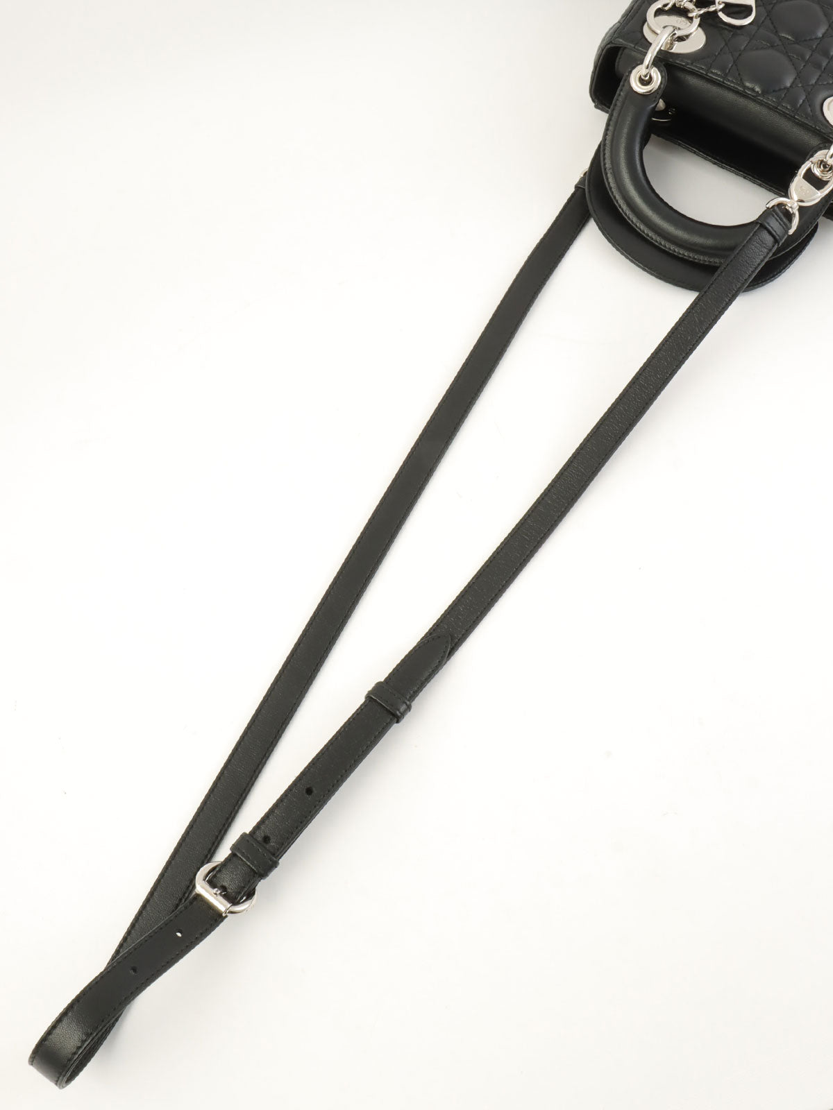 レディディオールカナージュステッチ2wayバッグミニ ブラック