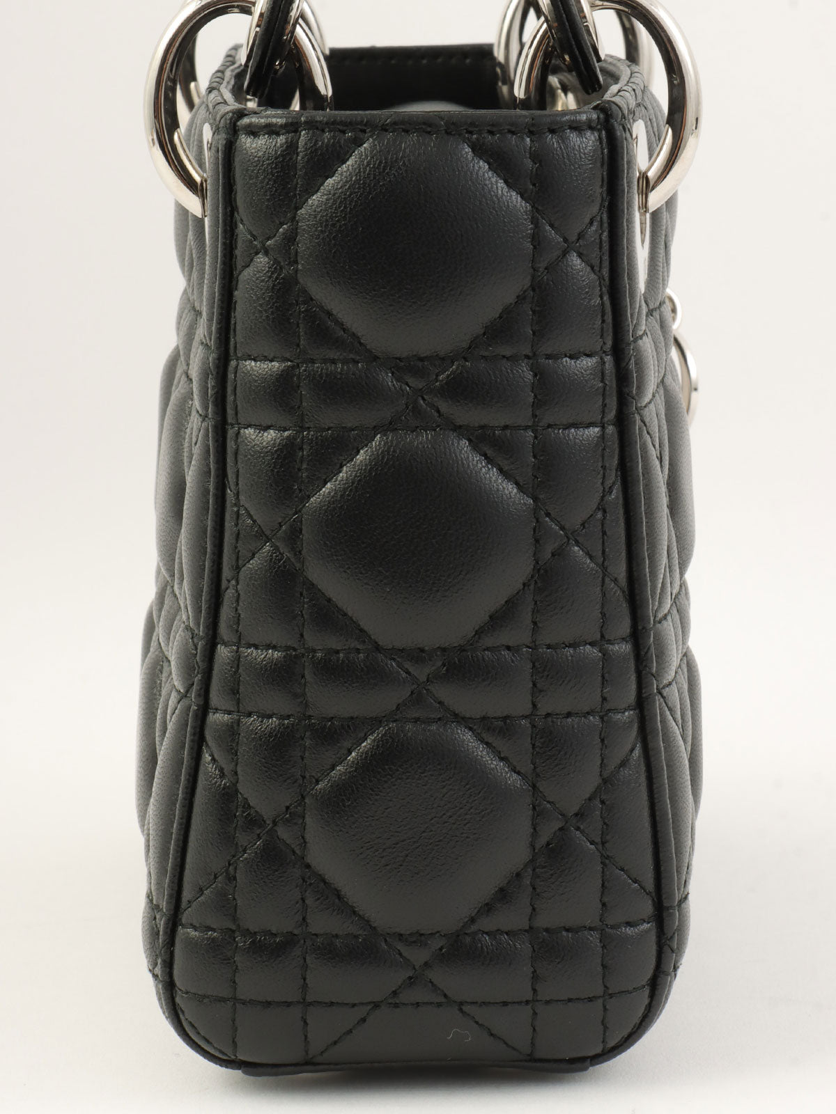 レディディオールカナージュステッチ2wayバッグミニ ブラック