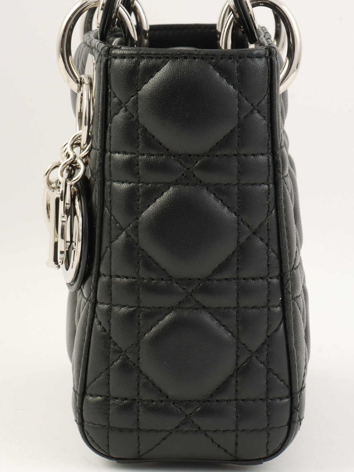 レディディオールカナージュステッチ2wayバッグミニ ブラック