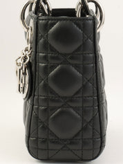 レディディオールカナージュステッチ2wayバッグミニ ブラック