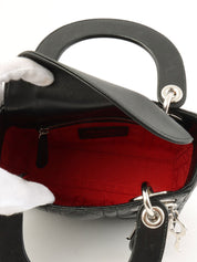 レディディオールカナージュステッチ2wayバッグミニ ブラック