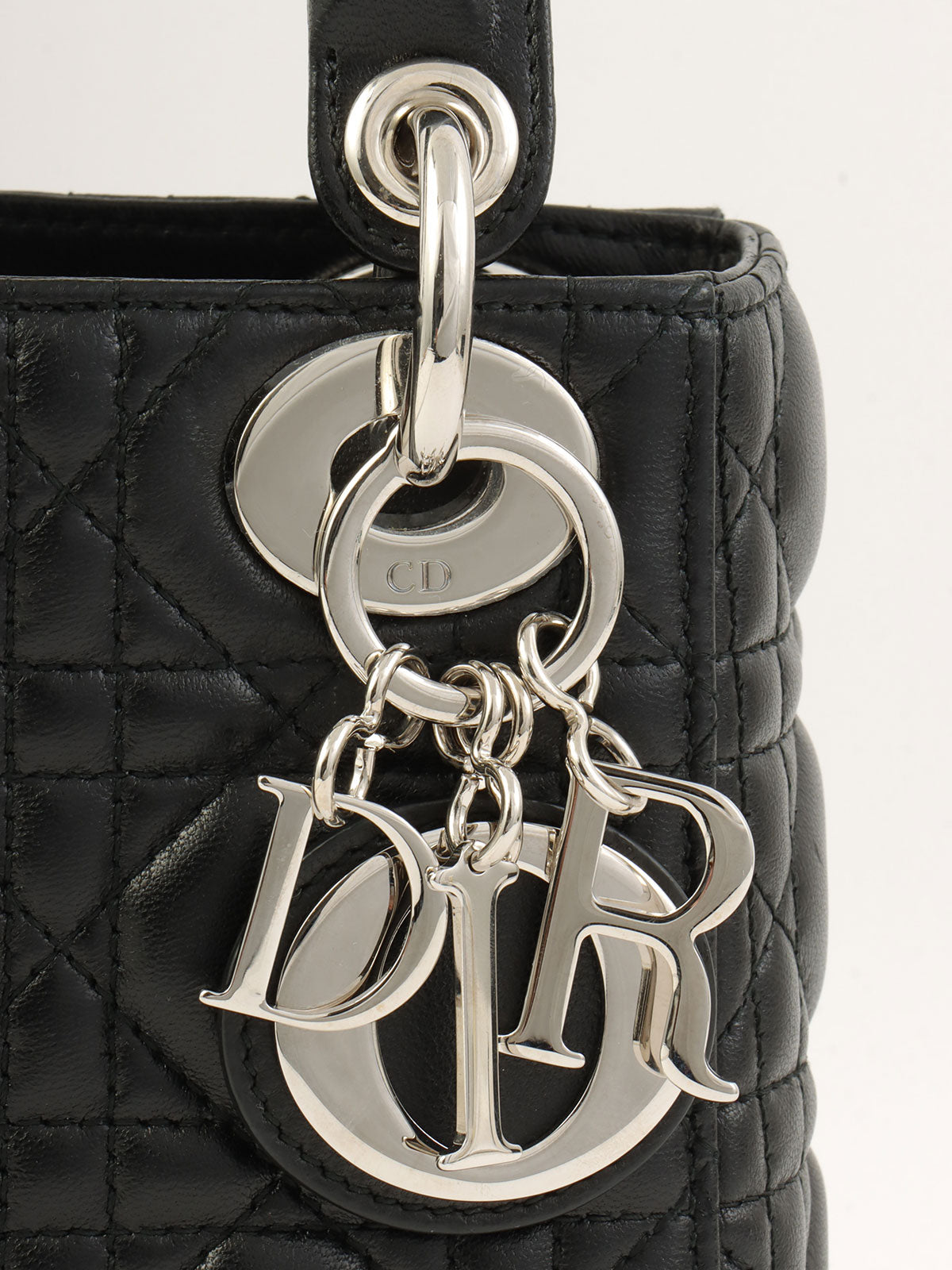 レディディオールカナージュステッチ2wayバッグミニ ブラック