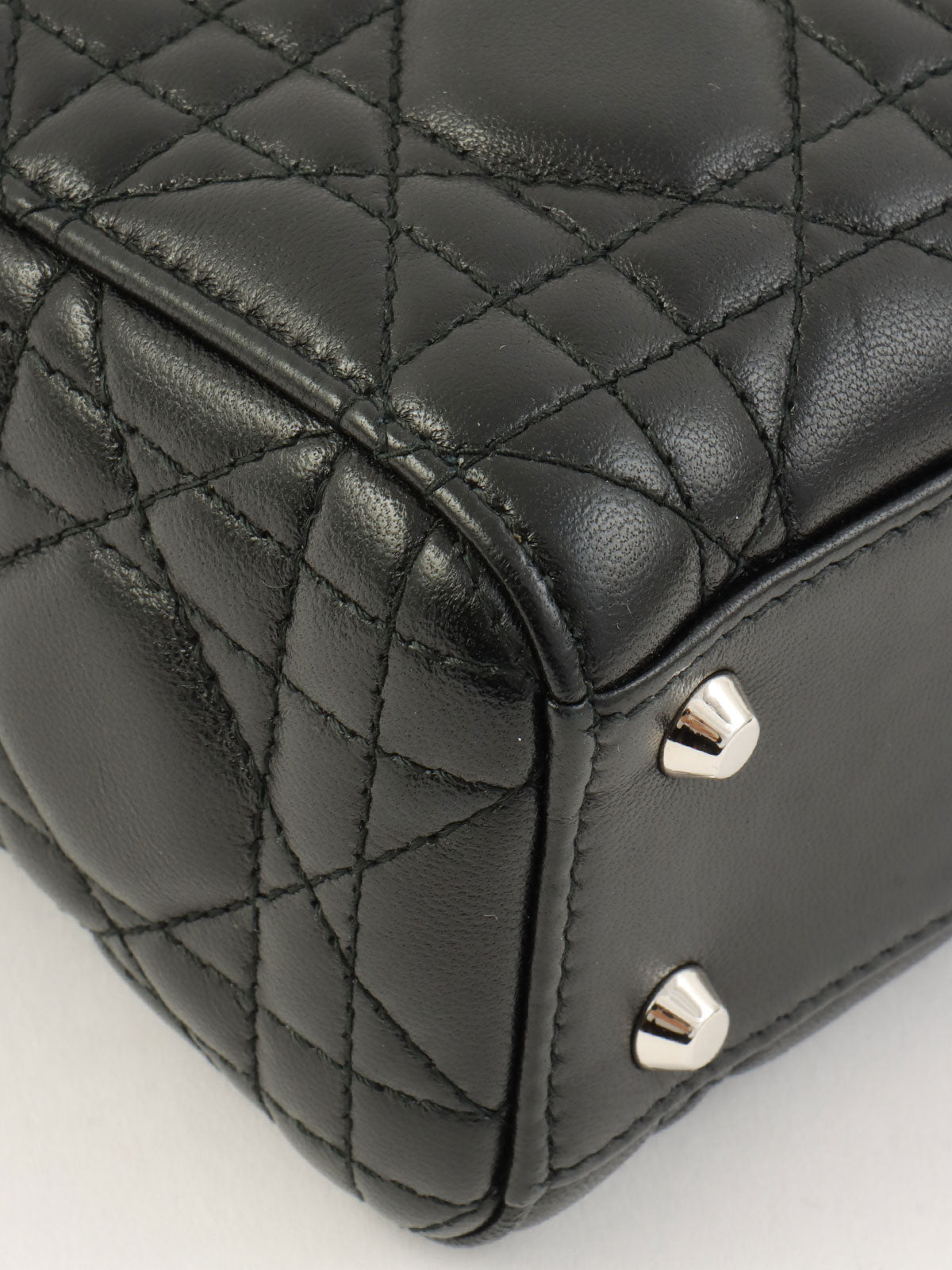 レディディオールカナージュステッチ2wayバッグミニ ブラック