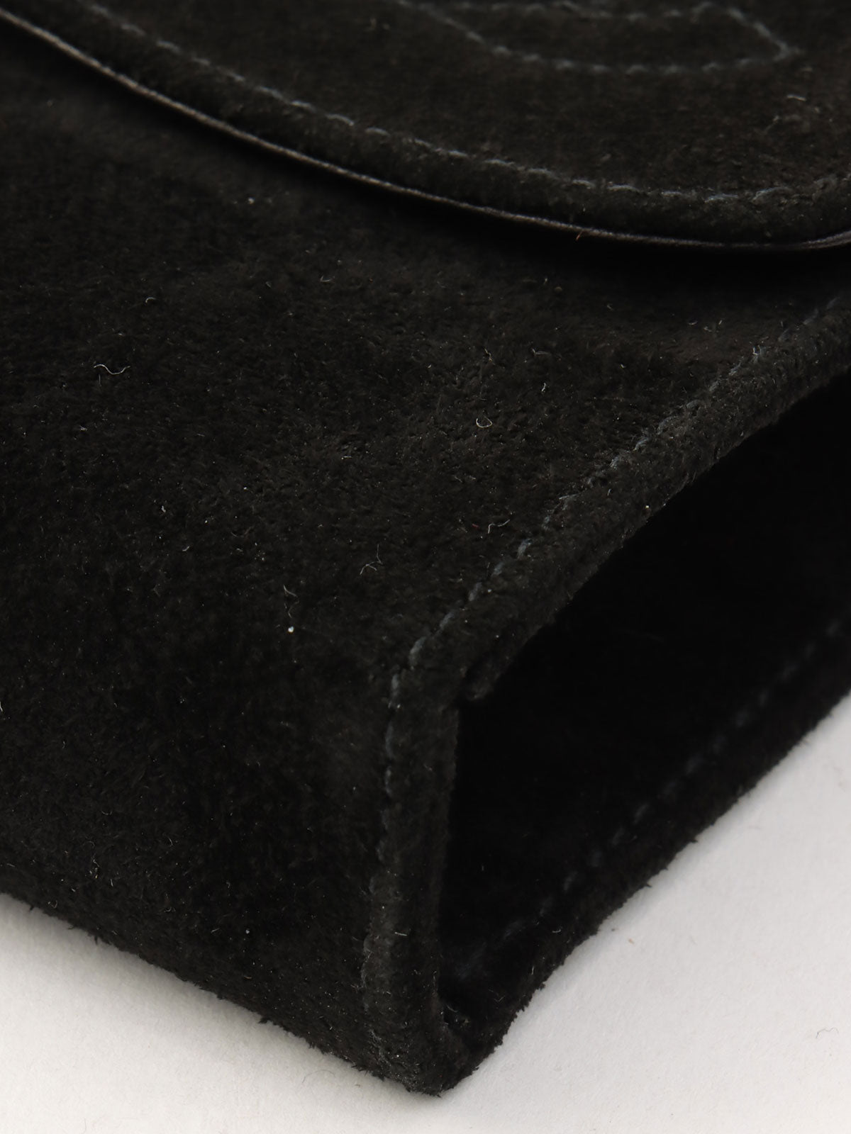 Suede CC Mark Stitch Chain Shoulder Bag Mini, Black, circa 2001