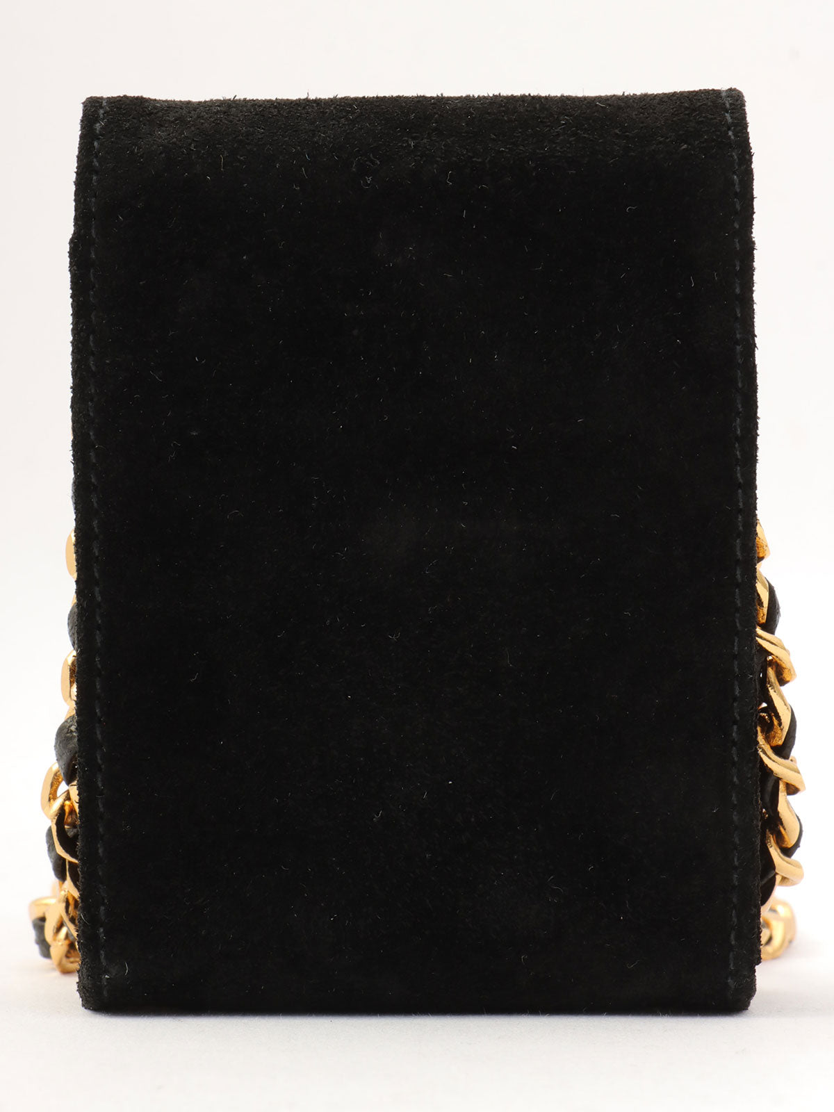 Suede CC Mark Stitch Chain Shoulder Bag Mini, Black, circa 2001