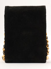 Suede CC Mark Stitch Chain Shoulder Bag Mini, Black, circa 2001
