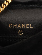 Suede CC Mark Stitch Chain Shoulder Bag Mini, Black, circa 2001