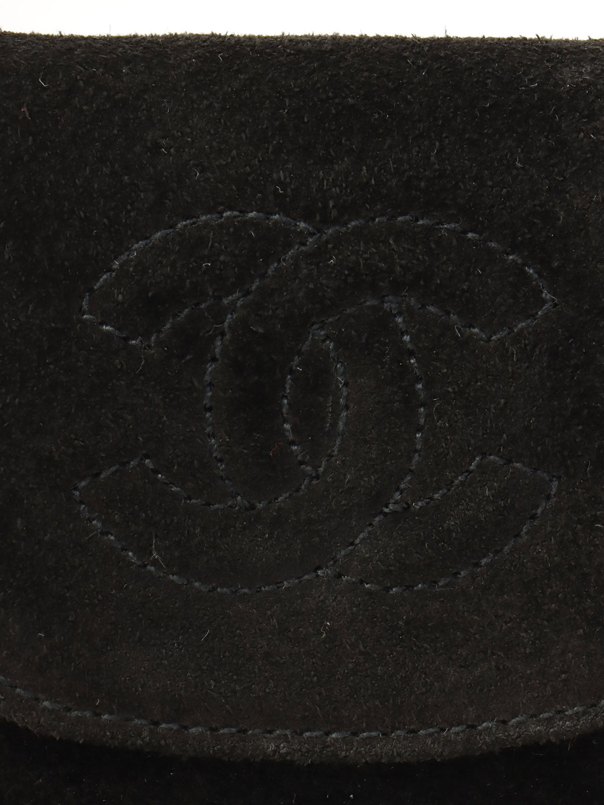 Suede CC Mark Stitch Chain Shoulder Bag Mini, Black, circa 2001