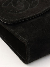 Suede CC Mark Stitch Chain Shoulder Bag Mini, Black, circa 2001
