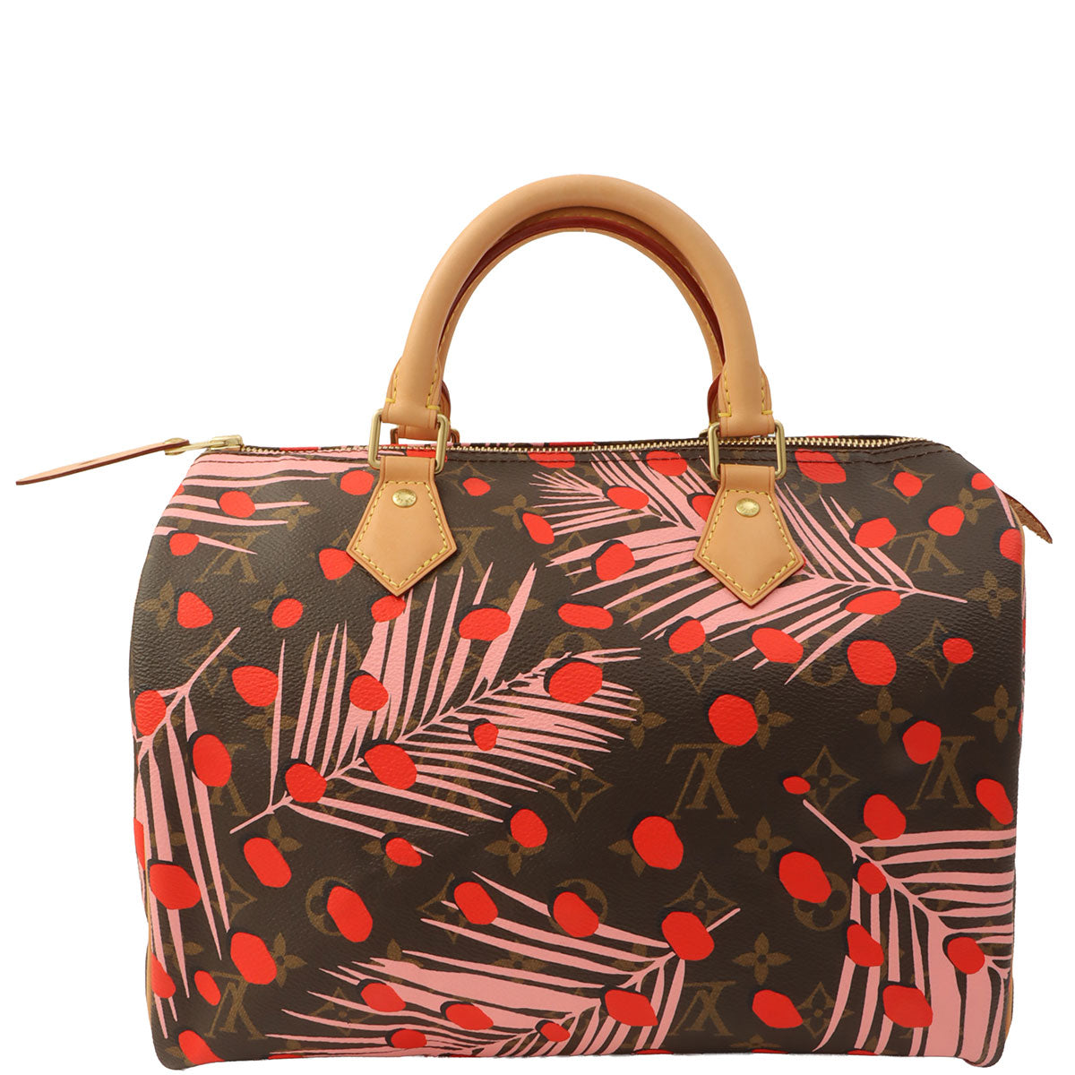 Circa 2016 Canvas Monogram Summer Jungle Dots Speedy 30 Brown/Pink
