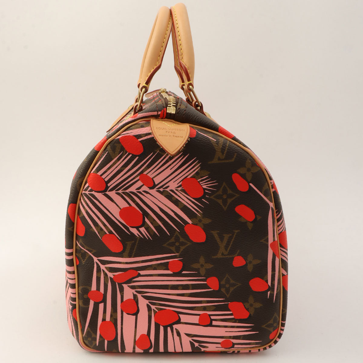 Circa 2016 Canvas Monogram Summer Jungle Dots Speedy 30 Brown/Pink