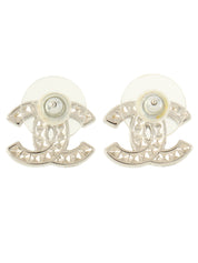 2018年製 ラインストーンCCマークピアス シルバー