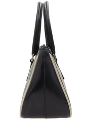 Logo embossed handbag in black
