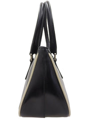 Logo embossed handbag in black