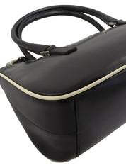 Logo embossed handbag in black