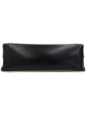 Logo embossed handbag in black