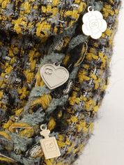 2017款 Tweed Icon Charm CC Turnlock 链条包，黄/灰/多色