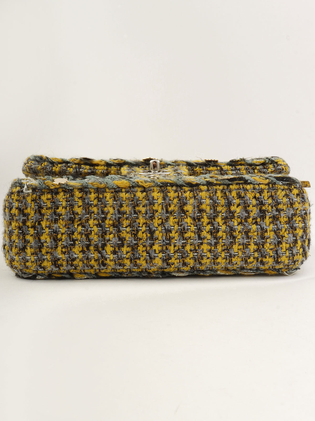 2017款 Tweed Icon Charm CC Turnlock 链条包，黄/灰/多色