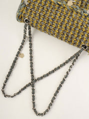 2017款 Tweed Icon Charm CC Turnlock 链条包，黄/灰/多色