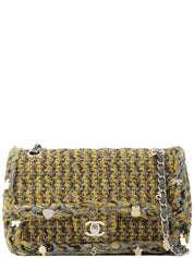 2017款 Tweed Icon Charm CC Turnlock 链条包，黄/灰/多色