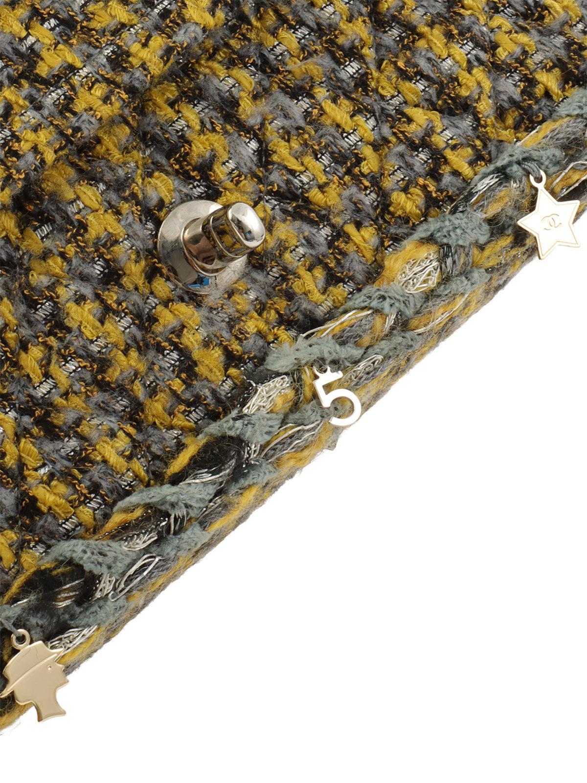 2017款 Tweed Icon Charm CC Turnlock 链条包，黄/灰/多色