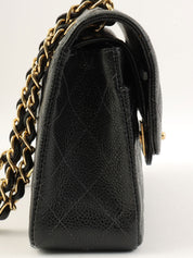 2004 Caviar Skin Classic Flap Chain Bag 23cm Black