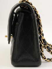 2004 Caviar Skin Classic Flap Chain Bag 23cm Black