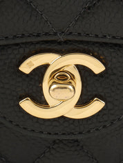 2004 Caviar Skin Classic Flap Chain Bag 23cm Black