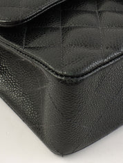 2004 Caviar Skin Classic Flap Chain Bag 23cm Black