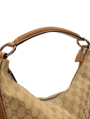 米色帆布 GG 图案单肩包