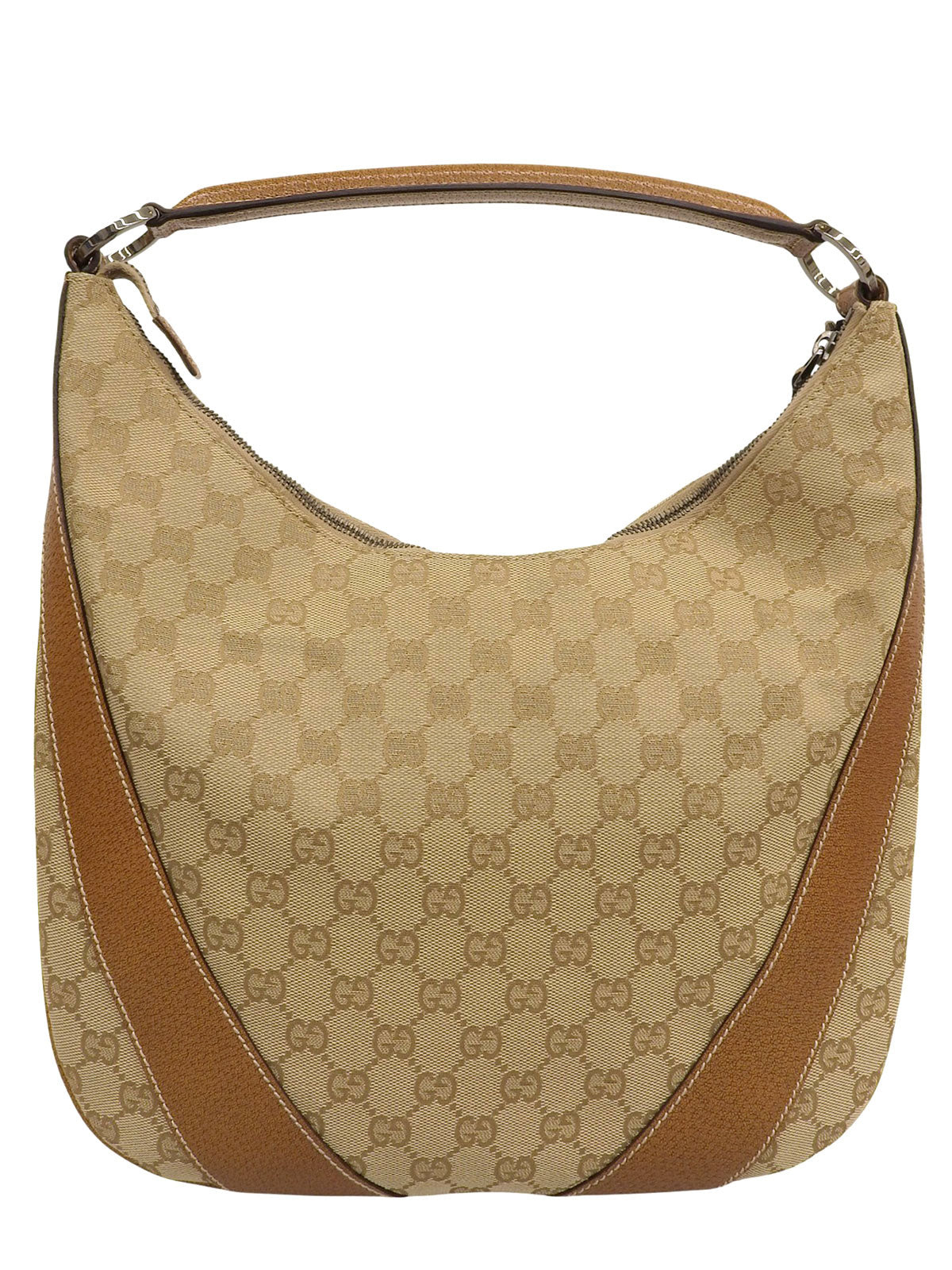 米色帆布 GG 图案单肩包