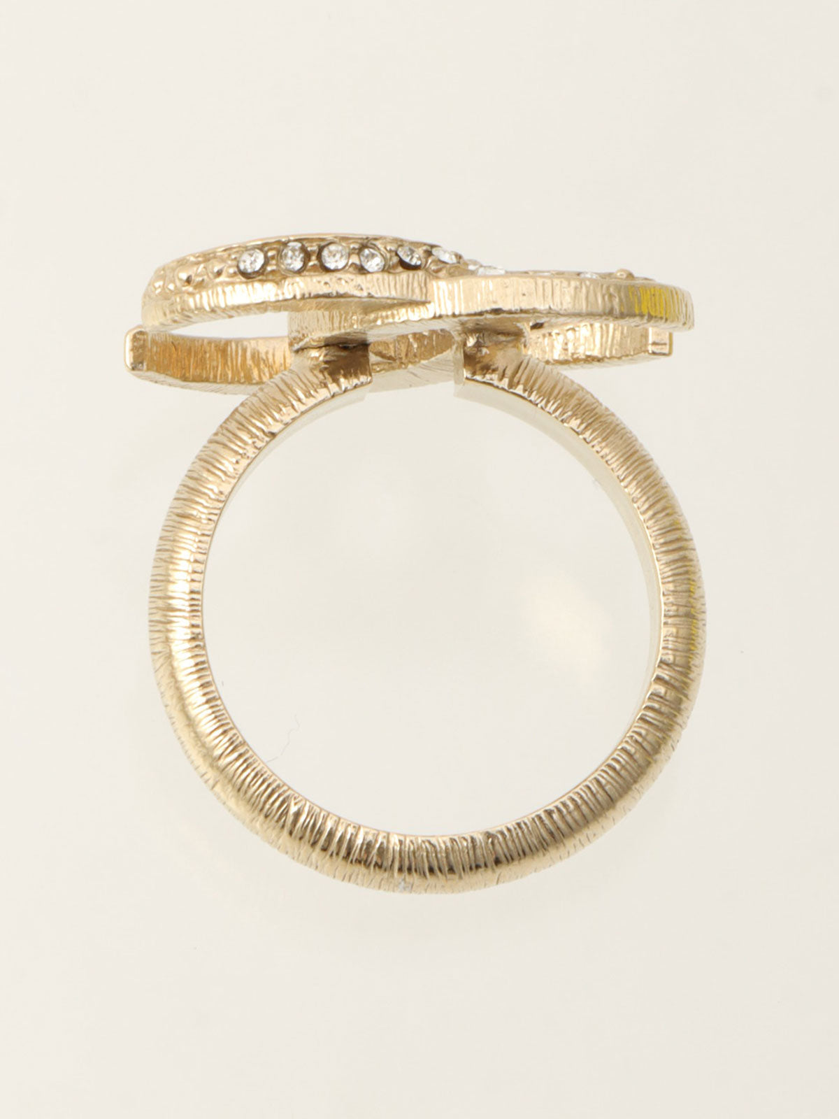 2015 Rhinestone CC Mark Ring Gold #52