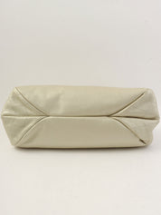 2010 Caviar Skin CC Mark Stitch Chain Shoulder Bag in Metallic White