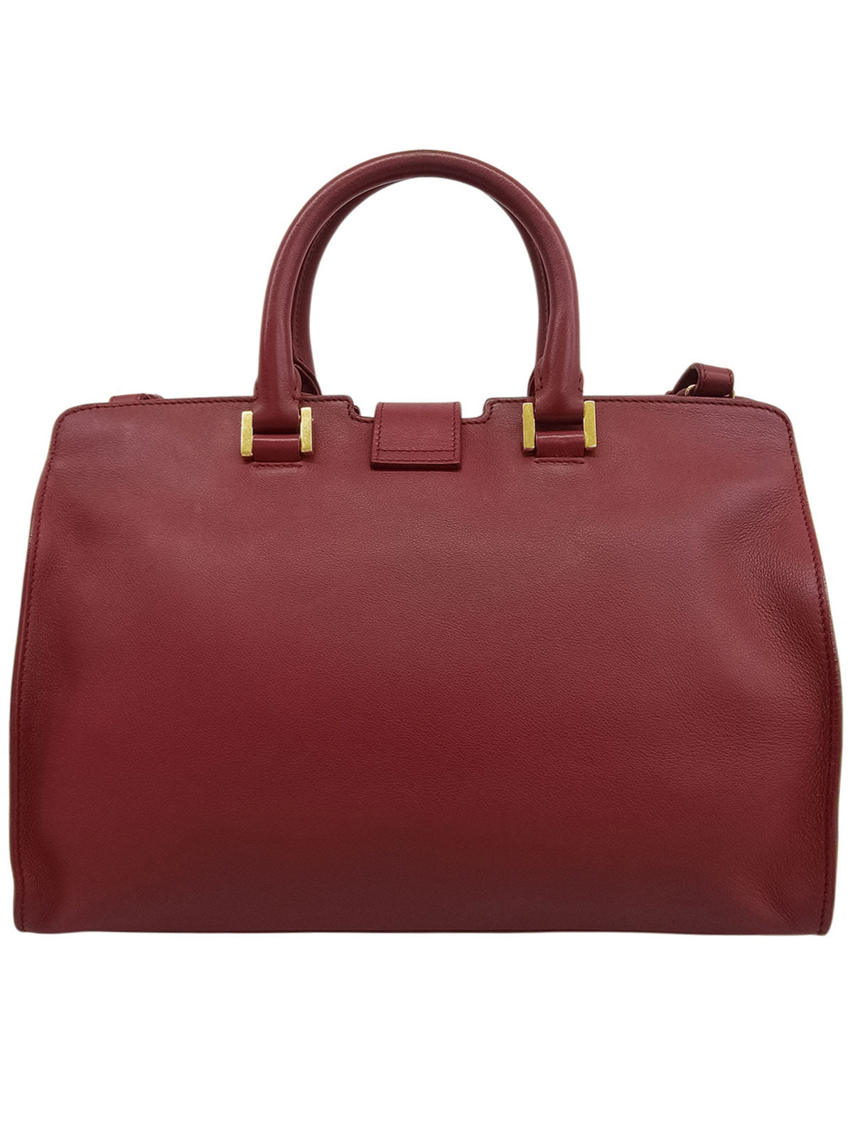 Logo Plate 2-Way Handbag, Bordeaux