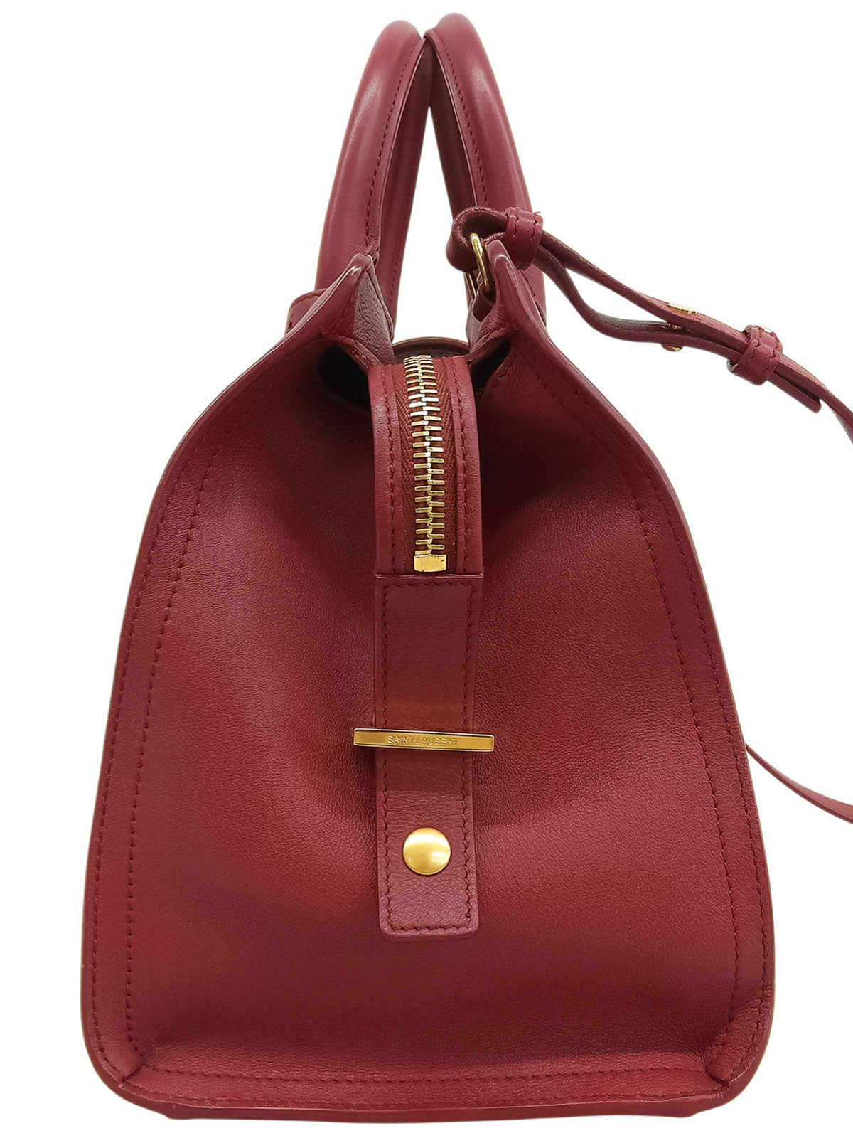 Logo Plate 2-Way Handbag, Bordeaux