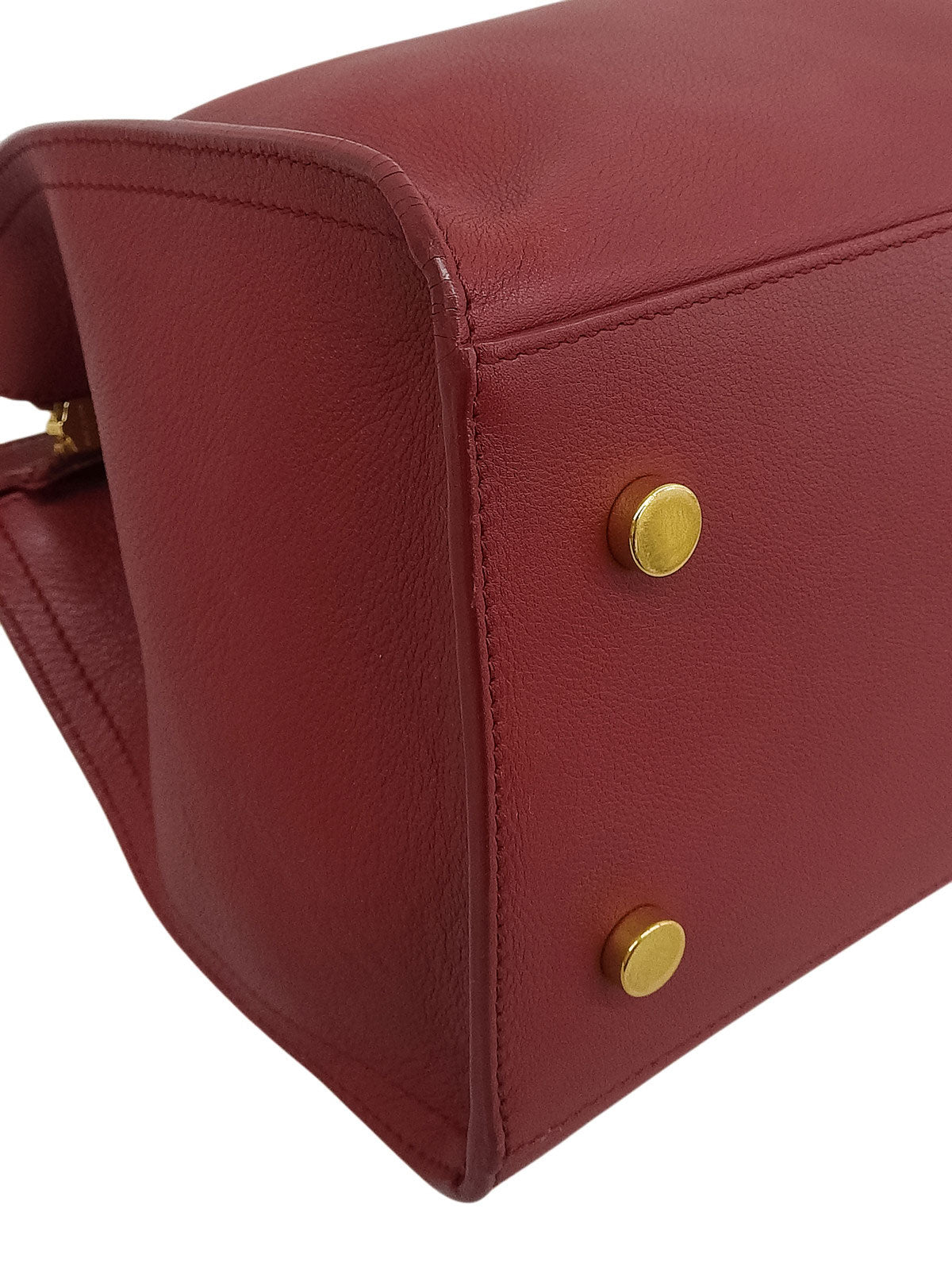 Logo Plate 2-Way Handbag, Bordeaux