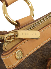 マカダムパターンハンドバッグ ブラウン