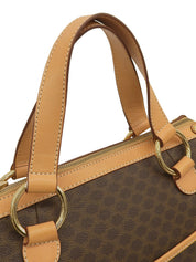 マカダムパターンハンドバッグ ブラウン