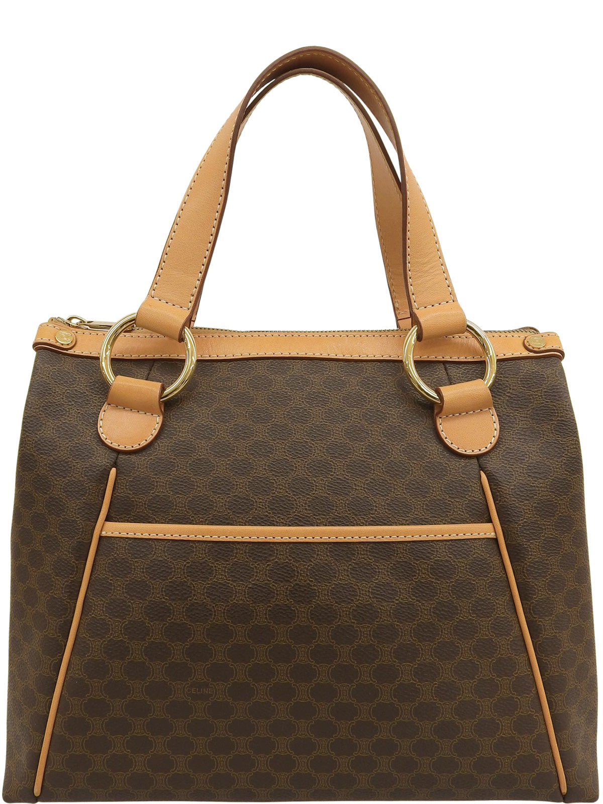 マカダムパターンハンドバッグ ブラウン