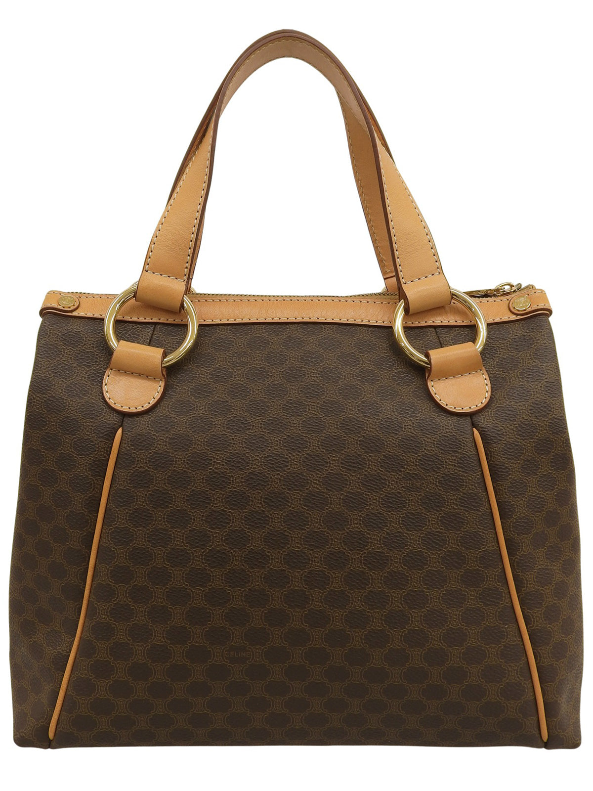 マカダムパターンハンドバッグ ブラウン