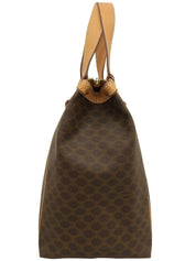 マカダムパターンハンドバッグ ブラウン