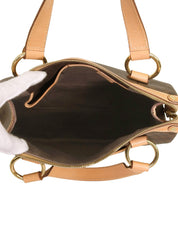 マカダムパターンハンドバッグ ブラウン