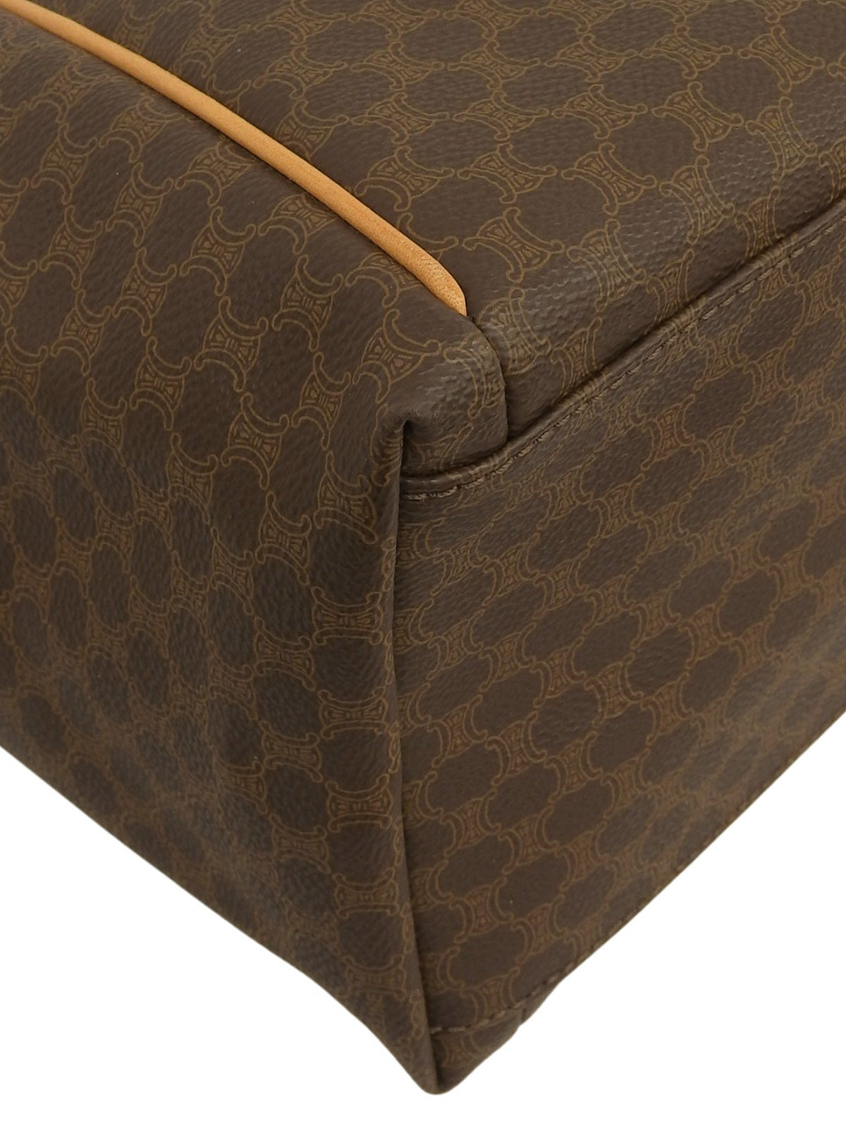 マカダムパターンハンドバッグ ブラウン