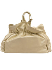 Logo Charm Handbag Champagne Gold