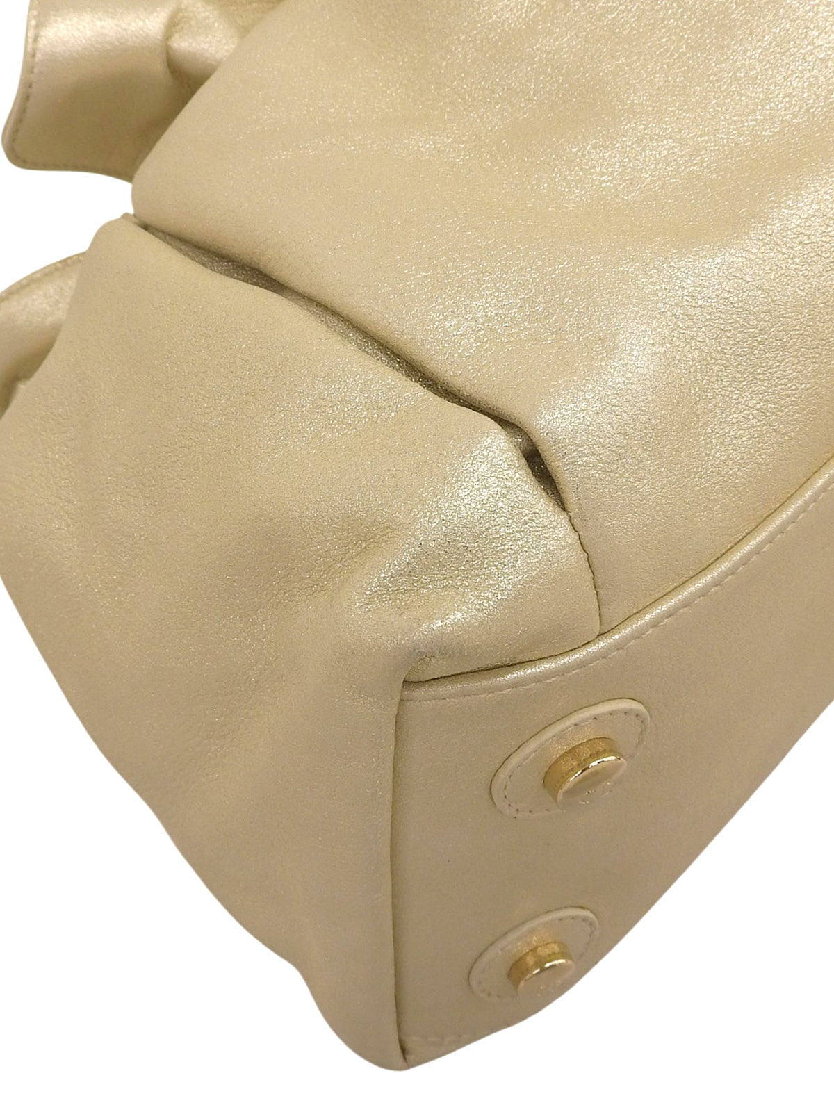 Logo Charm Handbag Champagne Gold