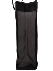 メッシュレザーコンビロゴトートバッグ ブラック