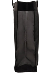 メッシュレザーコンビロゴトートバッグ ブラック