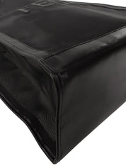 メッシュレザーコンビロゴトートバッグ ブラック