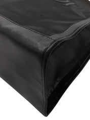 メッシュレザーコンビロゴトートバッグ ブラック